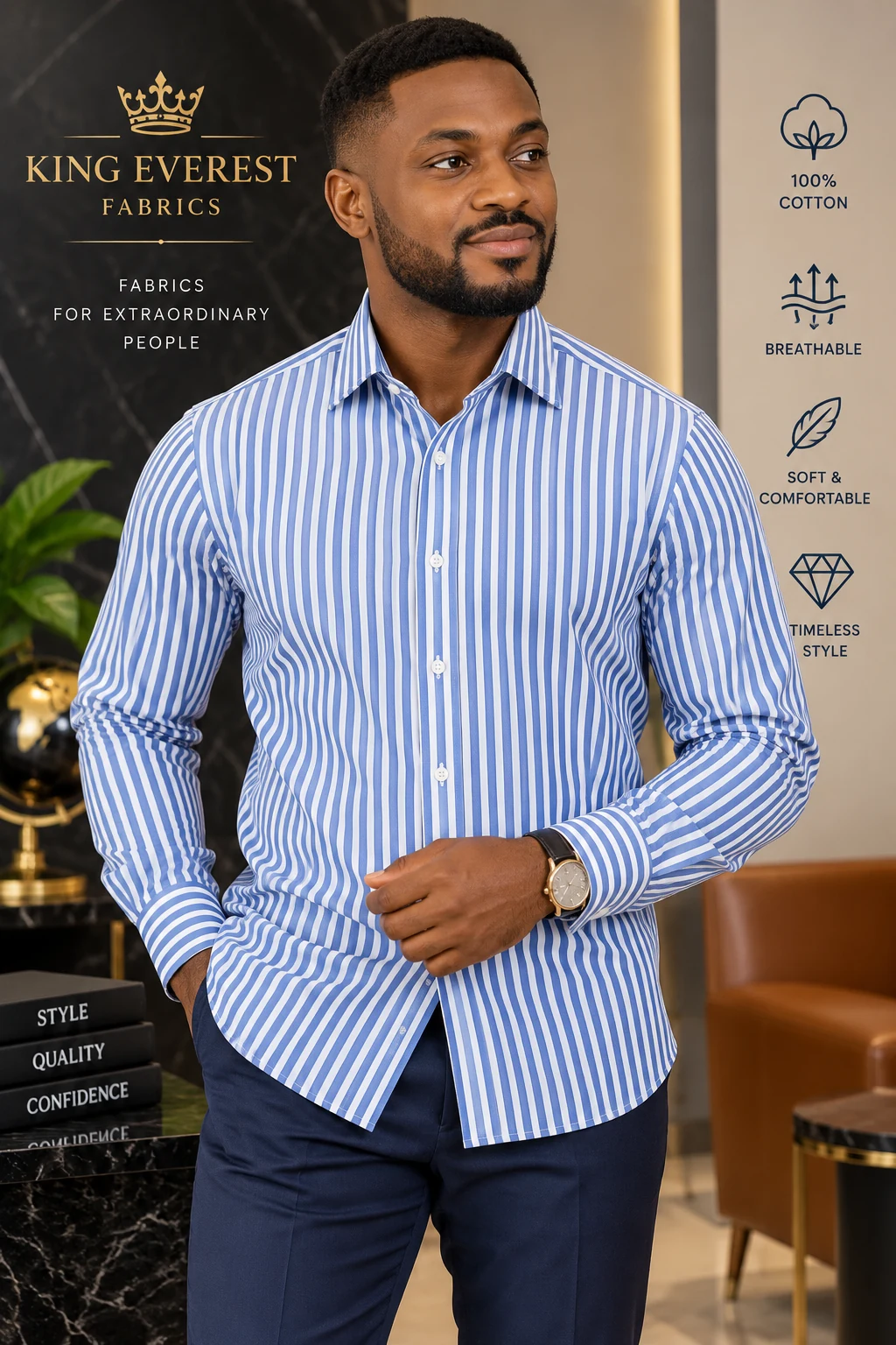 Premium cotton styled for contemporary traditional wear