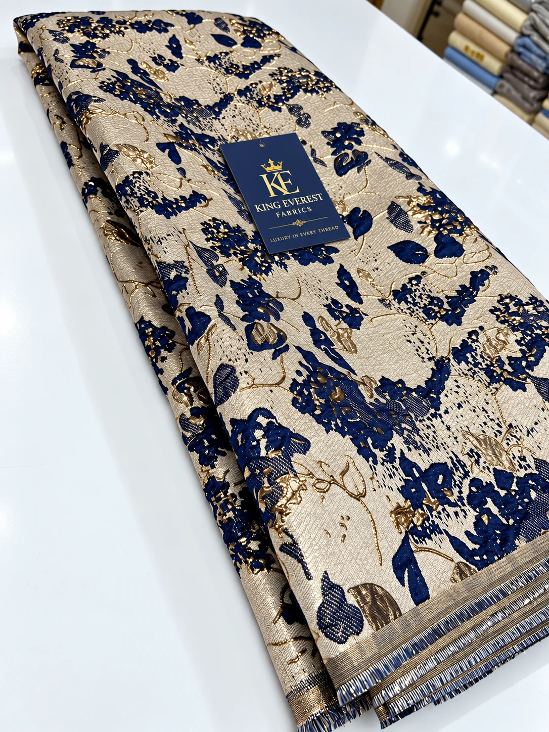 Luxury Damask fabric at King Everest Fabrics, Aba, Nigeria