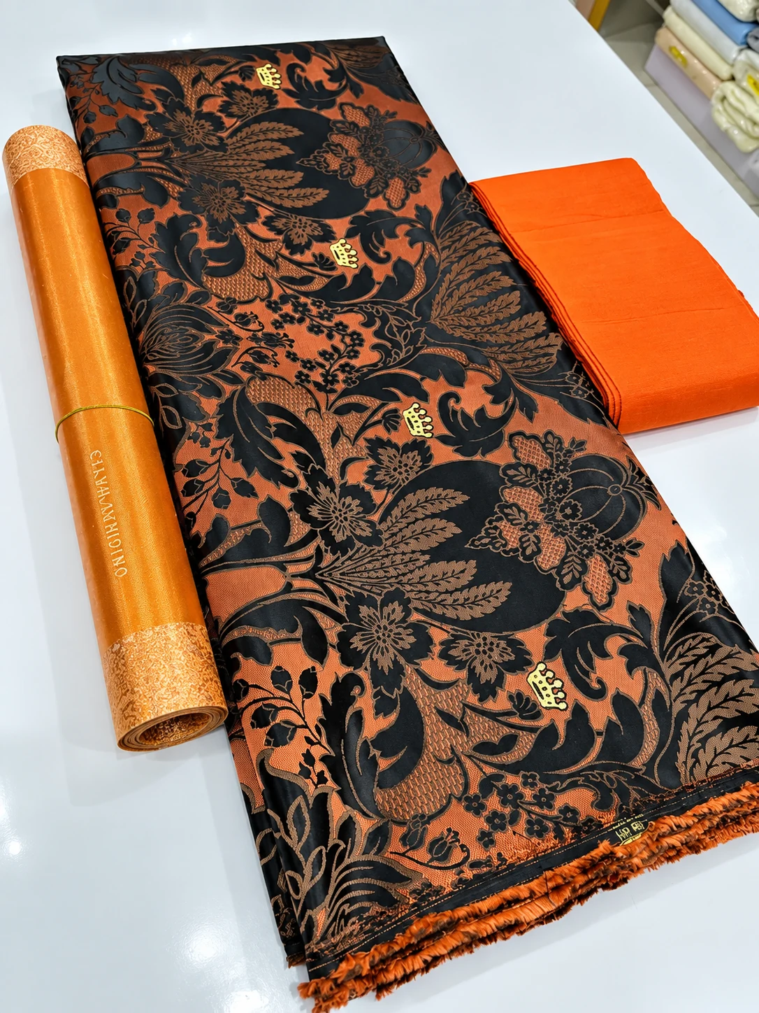 Premium Damask showing detailed jacquard texture