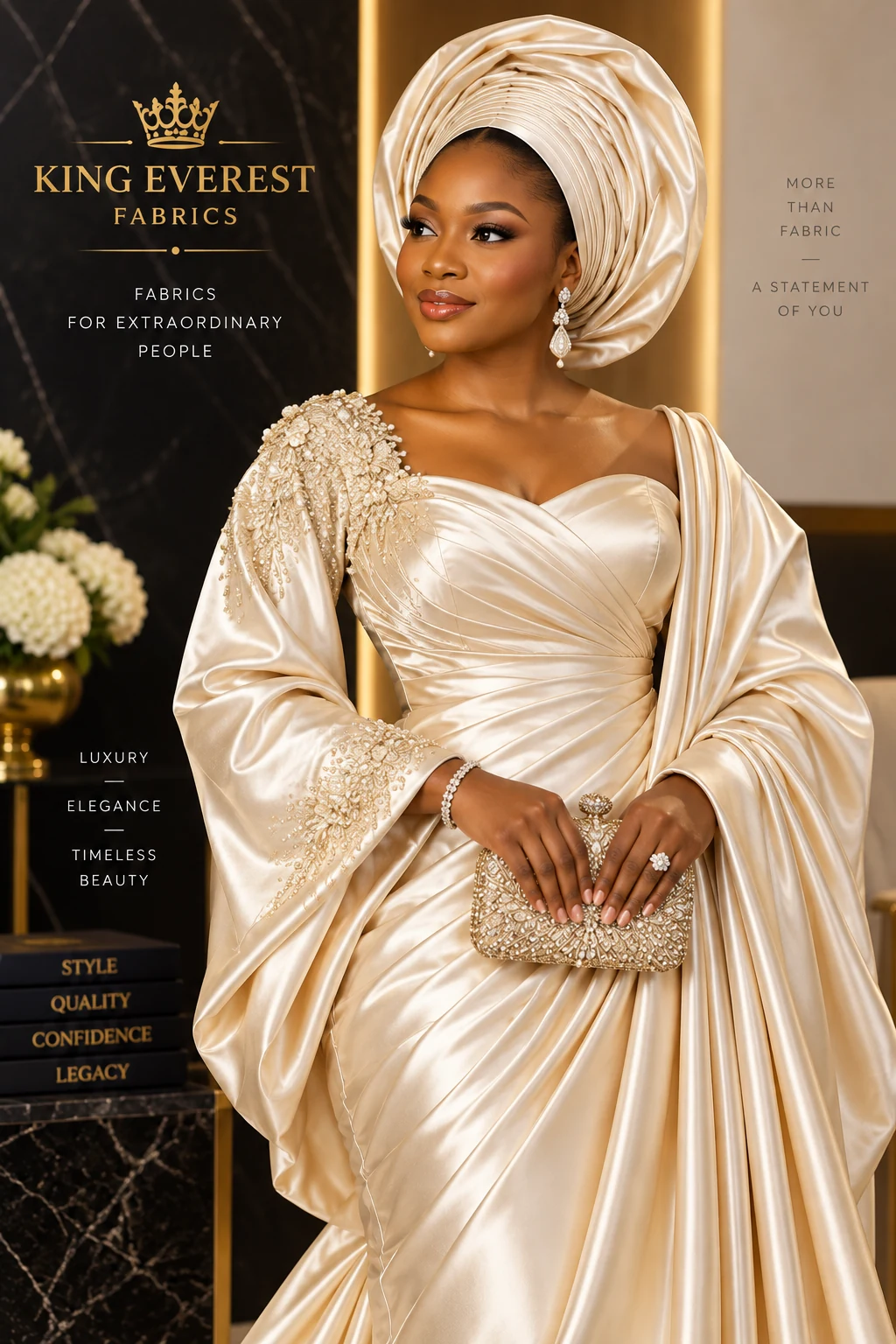 Duchess Satin styled as a refined formal look